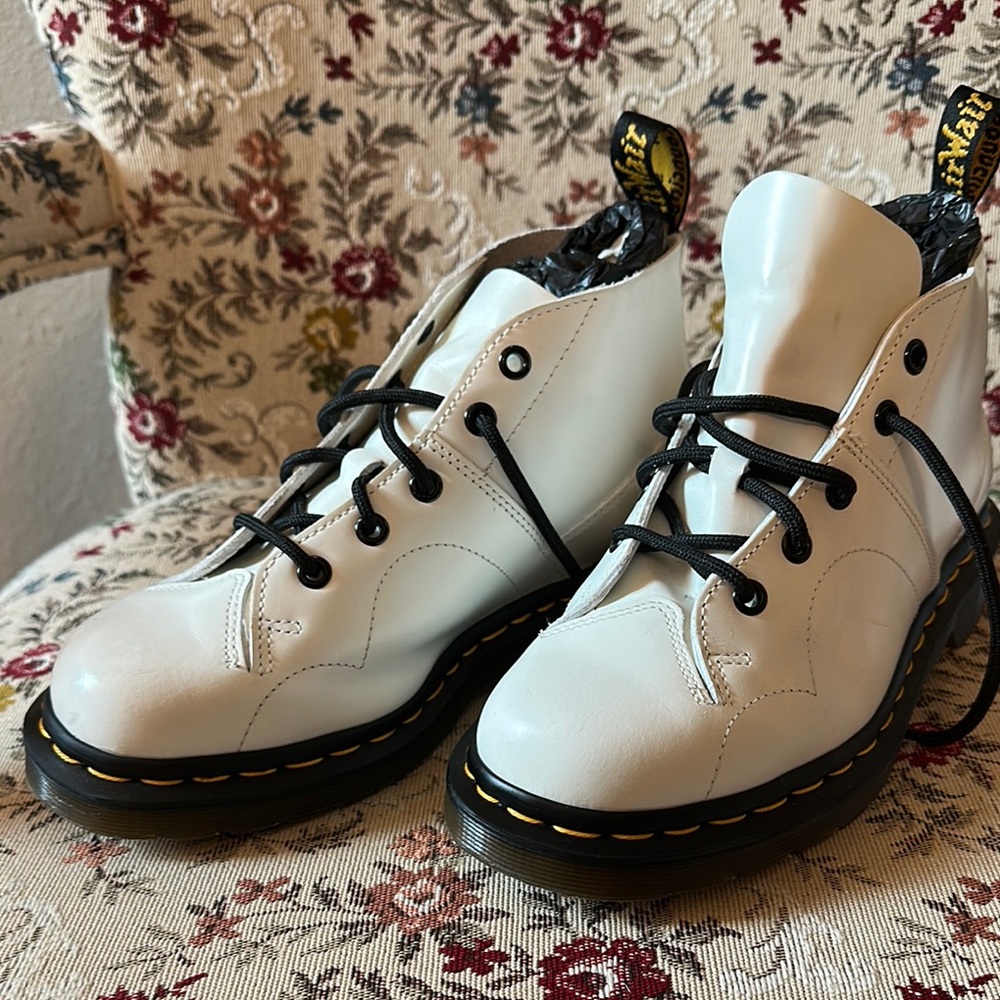 Dr. Martens Black and White Leather Boots